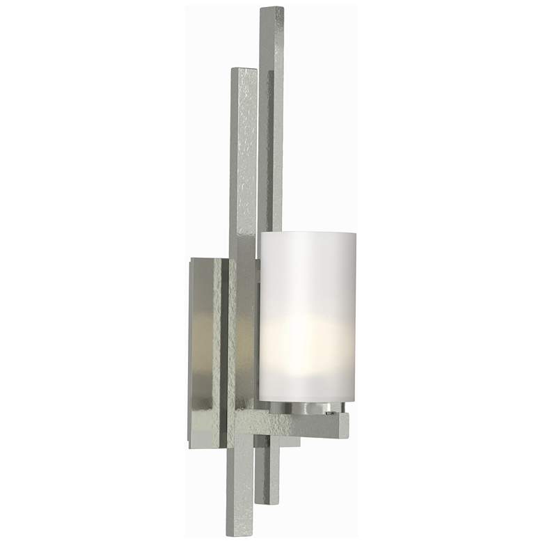 Image 1 Ondrian 1 Light Sconce - Sterling - Opal Glass - Left Orientation