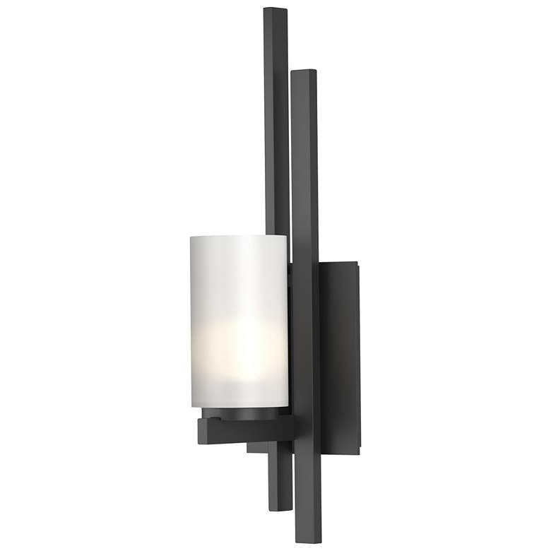 Image 1 Ondrian 16.7 inch High Right Orientation Black Sconce With Opal Glass Shad