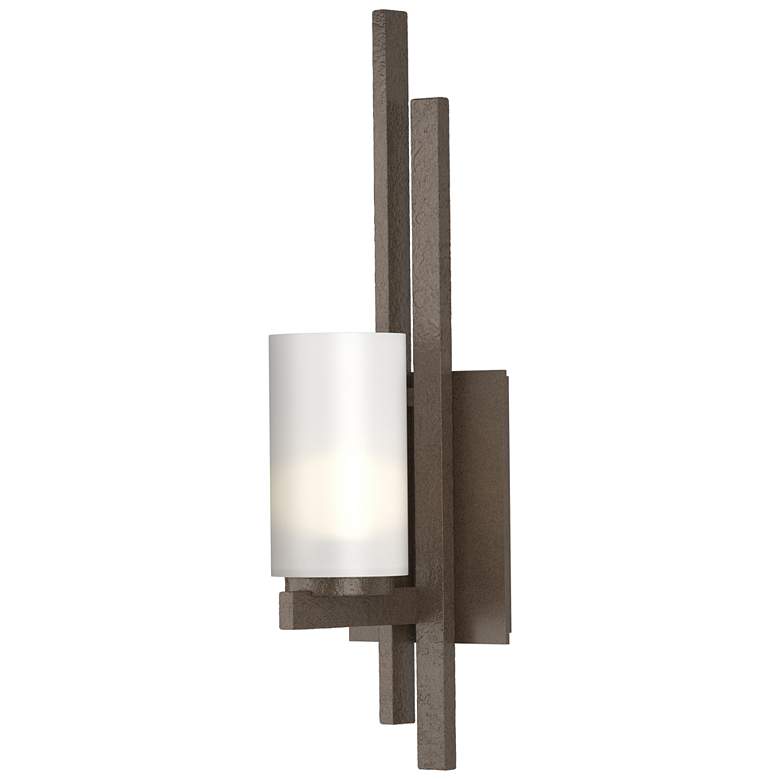 Image 1 Ondrian 16.7" High Right Orientation Bronze Sconce With Opal Glass Sha