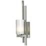 Ondrian 16.7" High Right Orientation Sterling Sconce With Opal Glass S