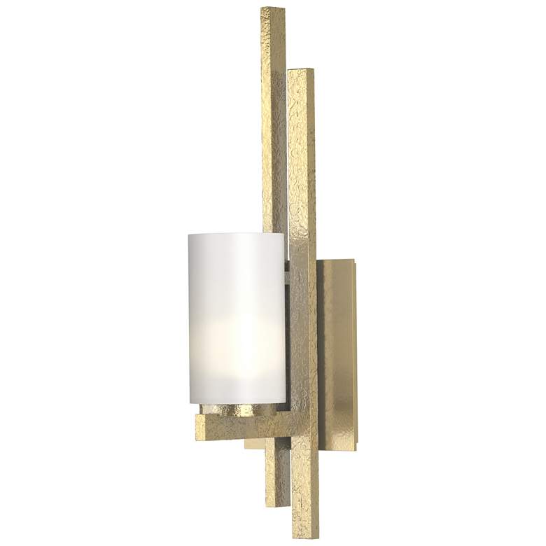 Image 1 Ondrian 16.7"H Right Orientation Modern Brass Sconce With Opal Glass S