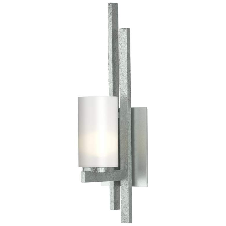 Image 1 Ondrian 16.7"H Right Vintage Platinum Sconce w/ Opal Glass Shade