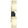 Ondrian 20.1" High 2 Light Black Sconce With Opal Glass Shade