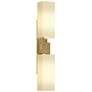 Ondrian 20.1" High 2 Light Modern Brass Sconce With Opal Glass Shade