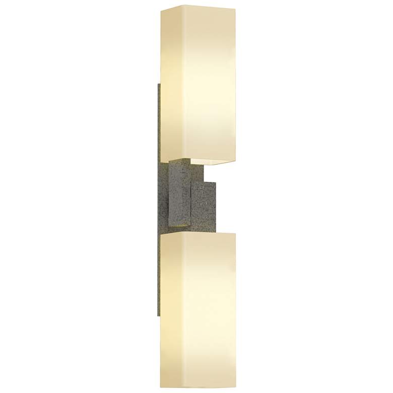 Image 1 Ondrian 20.1" High 2 Light Natural Iron Sconce With Opal Glass Shade