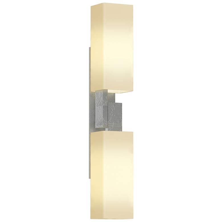 Image 1 Ondrian 20.1 inch High 2 Light Vintage Platinum Sconce With Opal Glass Sha