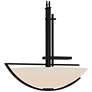 Ondrian 26" Wide Black Long Pendant With Opal Glass Shade
