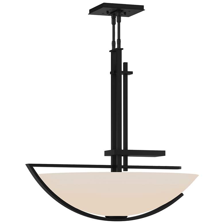 Image 1 Ondrian 26" Wide Black Pendant With Opal Glass Shade