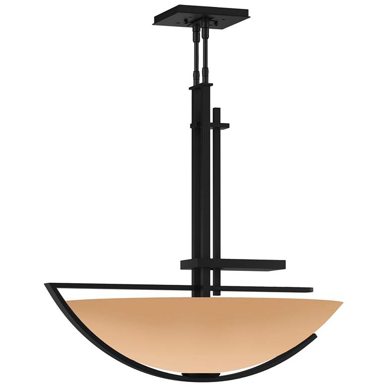 Image 1 Ondrian 26 inch Wide Black Standard Pendant With Sand Glass Shade