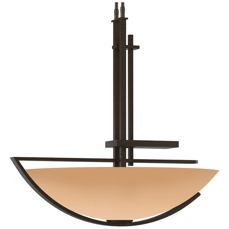 Image 1 Ondrian 26 inch Wide Bronze Long Pendant With Sand Glass Shade