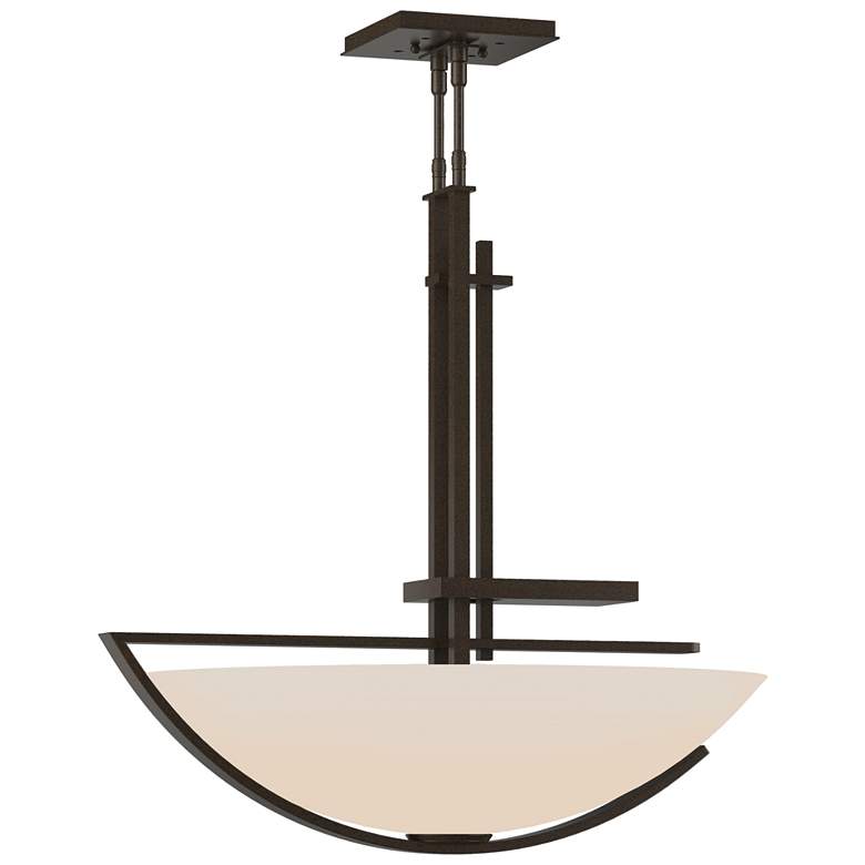 Image 1 Ondrian 26" Wide Bronze Pendant With Opal Glass Shade