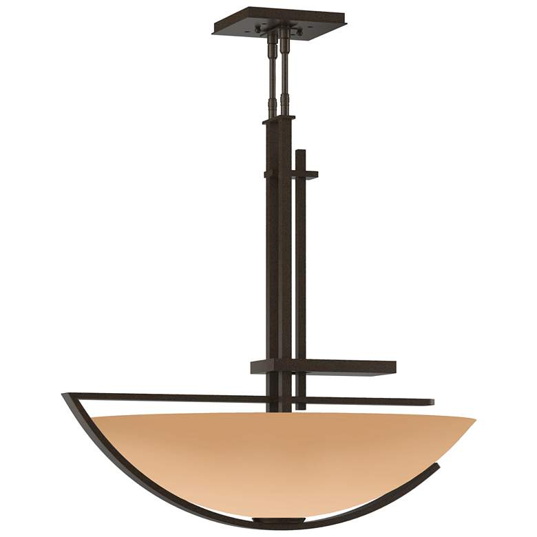 Image 1 Ondrian 26 inch Wide Bronze Standard Pendant With Sand Glass Shade