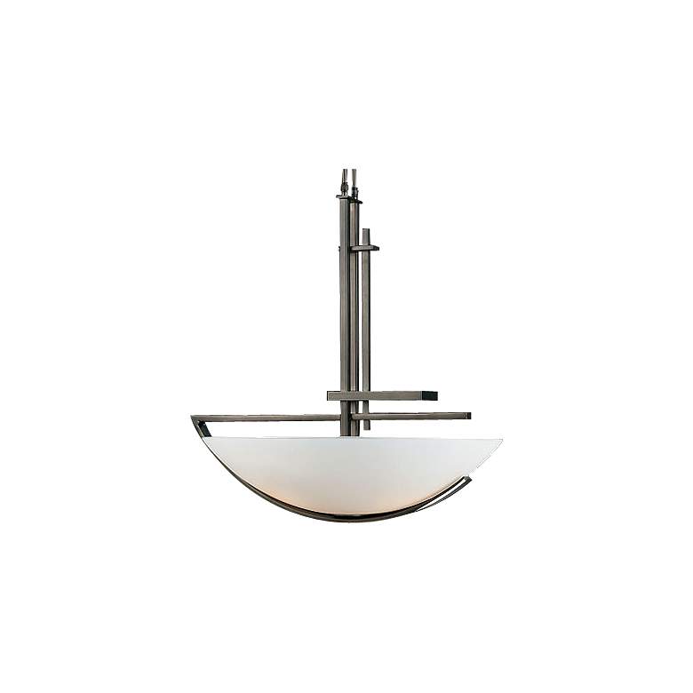 Image 1 Ondrian 26" Wide Dark Smoke Pendant With Opal Glass Shade