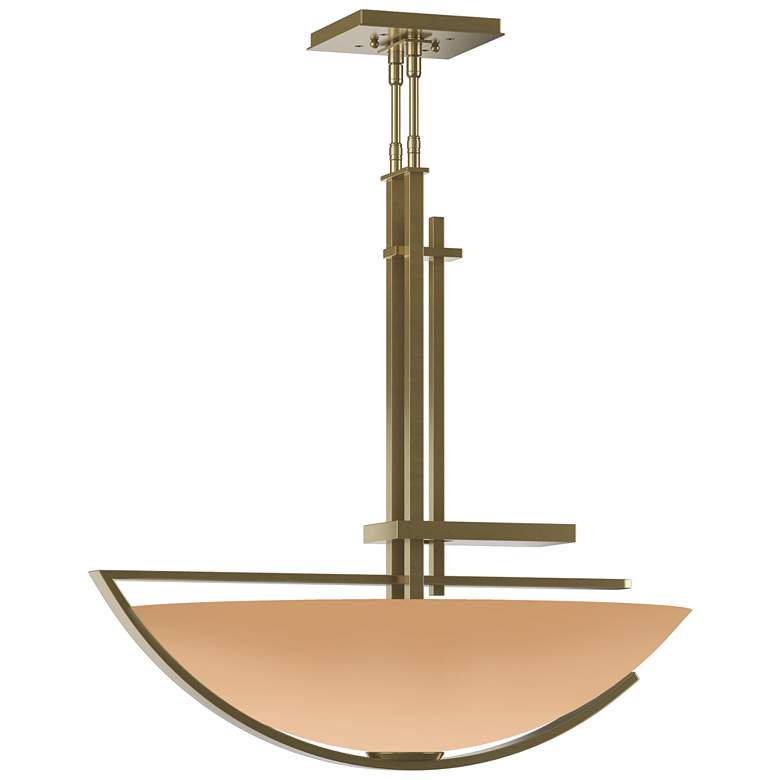Image 1 Ondrian 26" Wide Modern Brass Pendant With Sand Glass Shade