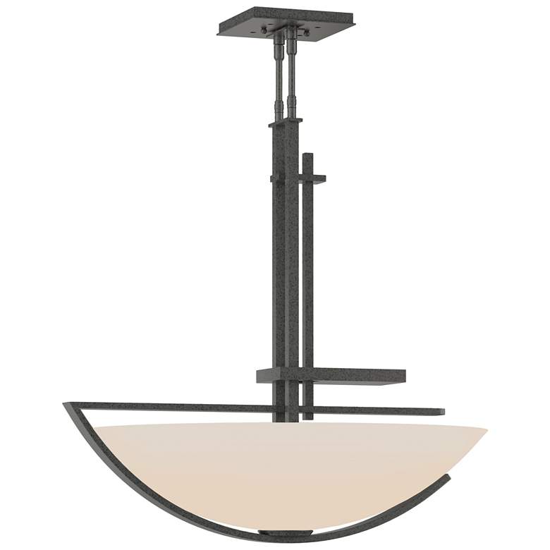 Image 1 Ondrian 26" Wide Natural Iron Pendant With Opal Glass Shade