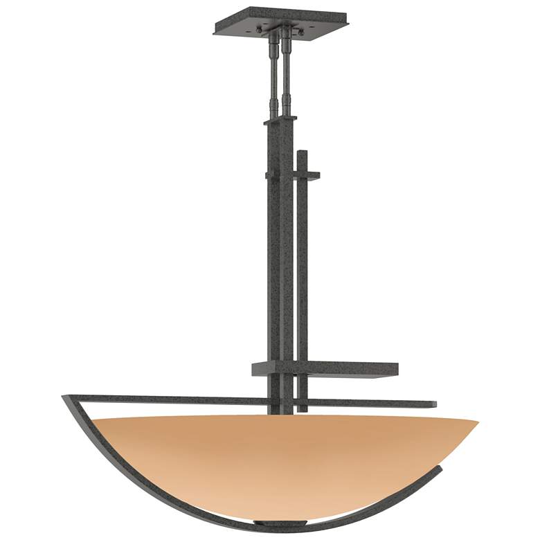Image 1 Ondrian 26" Wide Natural Iron Pendant With Sand Glass Shade
