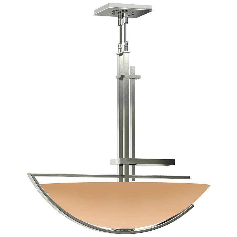 Image 1 Ondrian 26" Wide Sterling Pendant With Sand Glass Shade