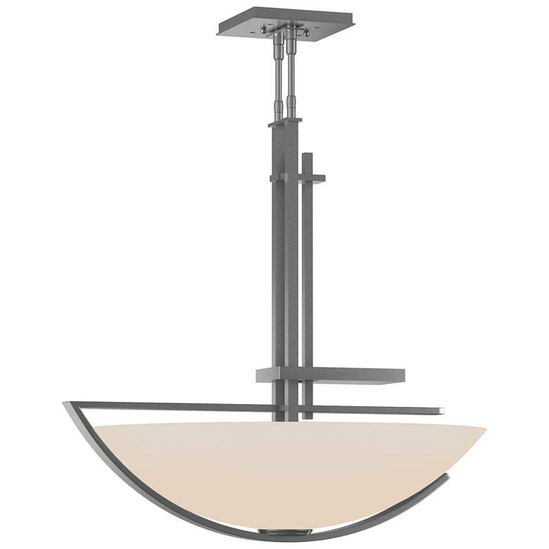 Image 1 Ondrian 26" Wide Vintage Platinum Pendant With Opal Glass Shade