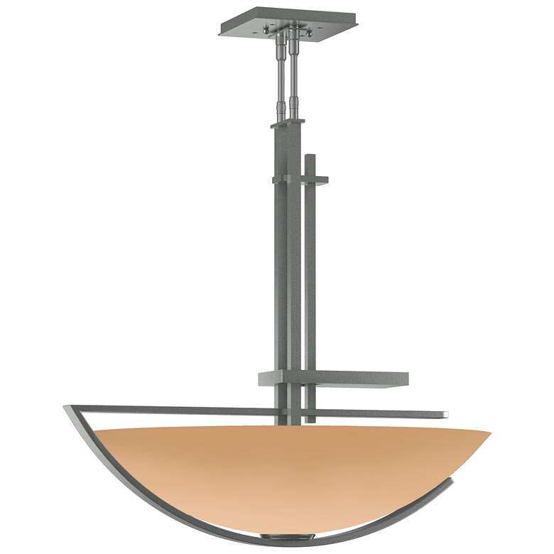 Image 1 Ondrian 26" Wide Vintage Platinum Pendant With Sand Glass Shade
