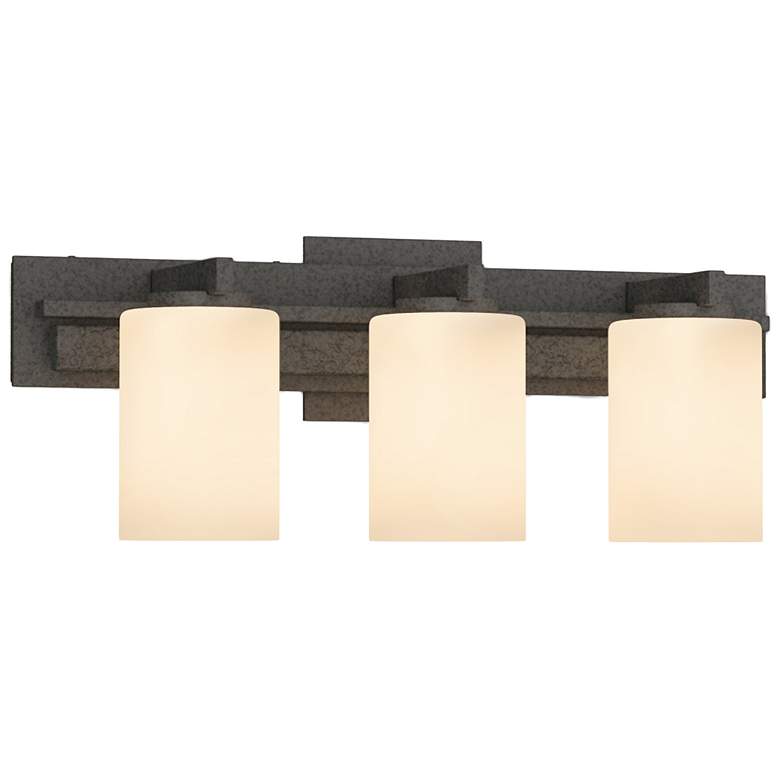 Image 1 Ondrian 7.2 inchH 3 Light Horizontal Natural Iron Sconce With Opal Glass S