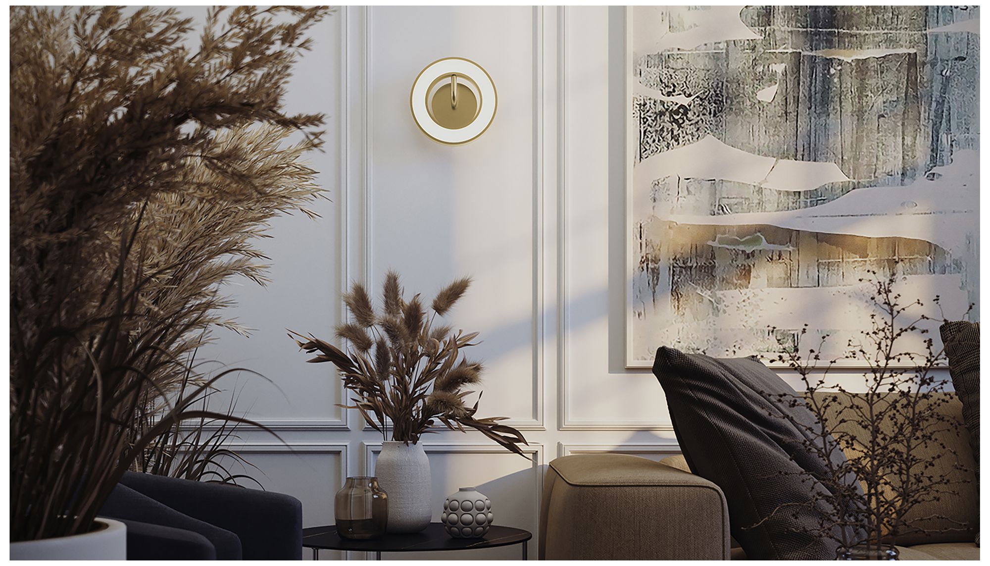 Image 4 One 10" High Light Antique Brass LED Wall Sconce more views