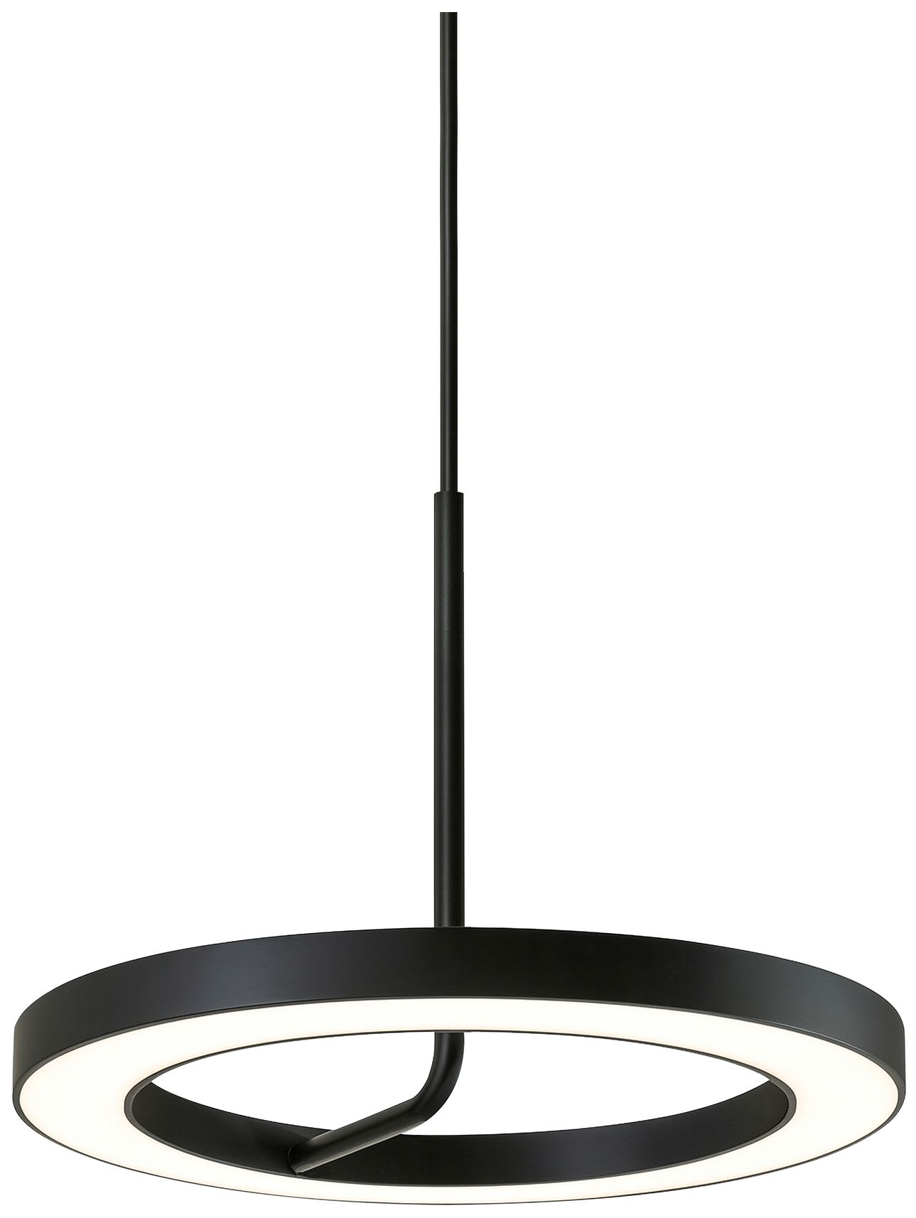 Image 2 One 18" Wide Black LED Pendant more views