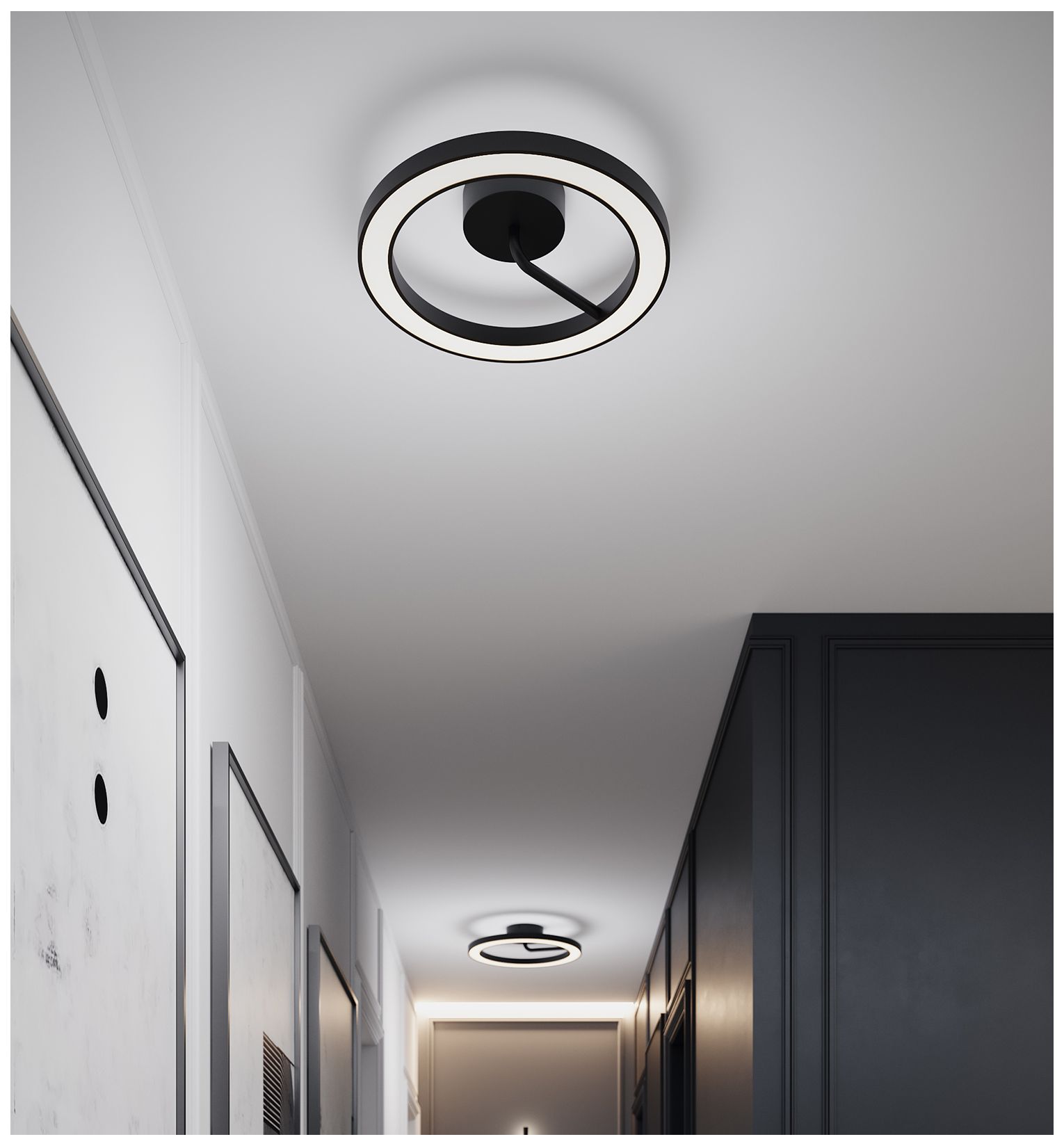 Image 4 One 18" Wide Black LED Flush Mount more views