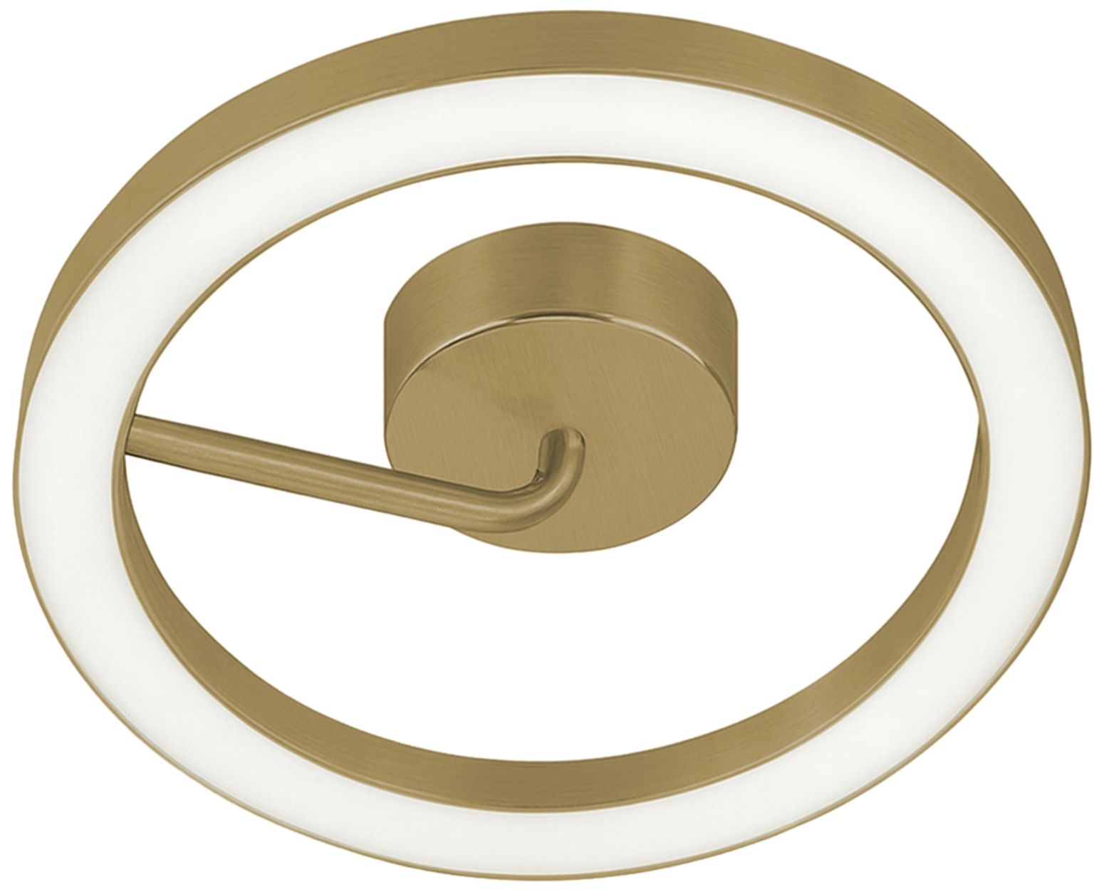 One 18" Wide Light Antique Brass LED Flush Mount