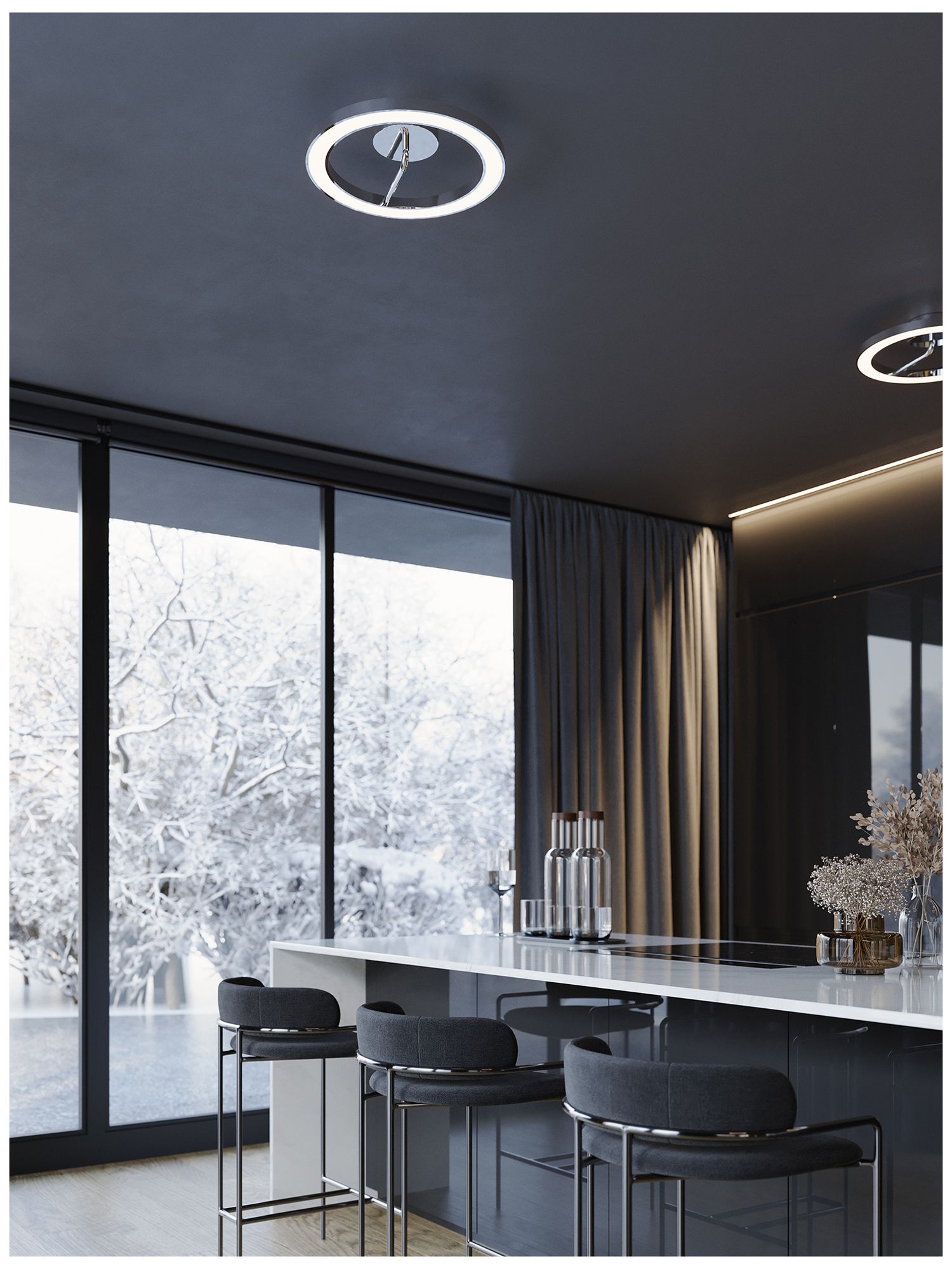 Image 3 One 18" Wide Polished Chrome LED Flush Mount more views