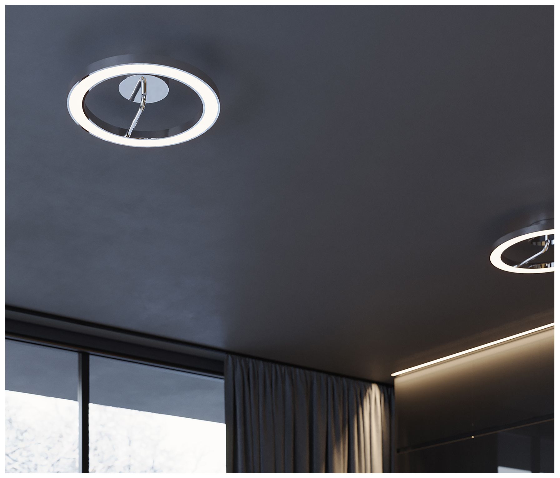 Image 4 One 18" Wide Polished Chrome LED Flush Mount more views