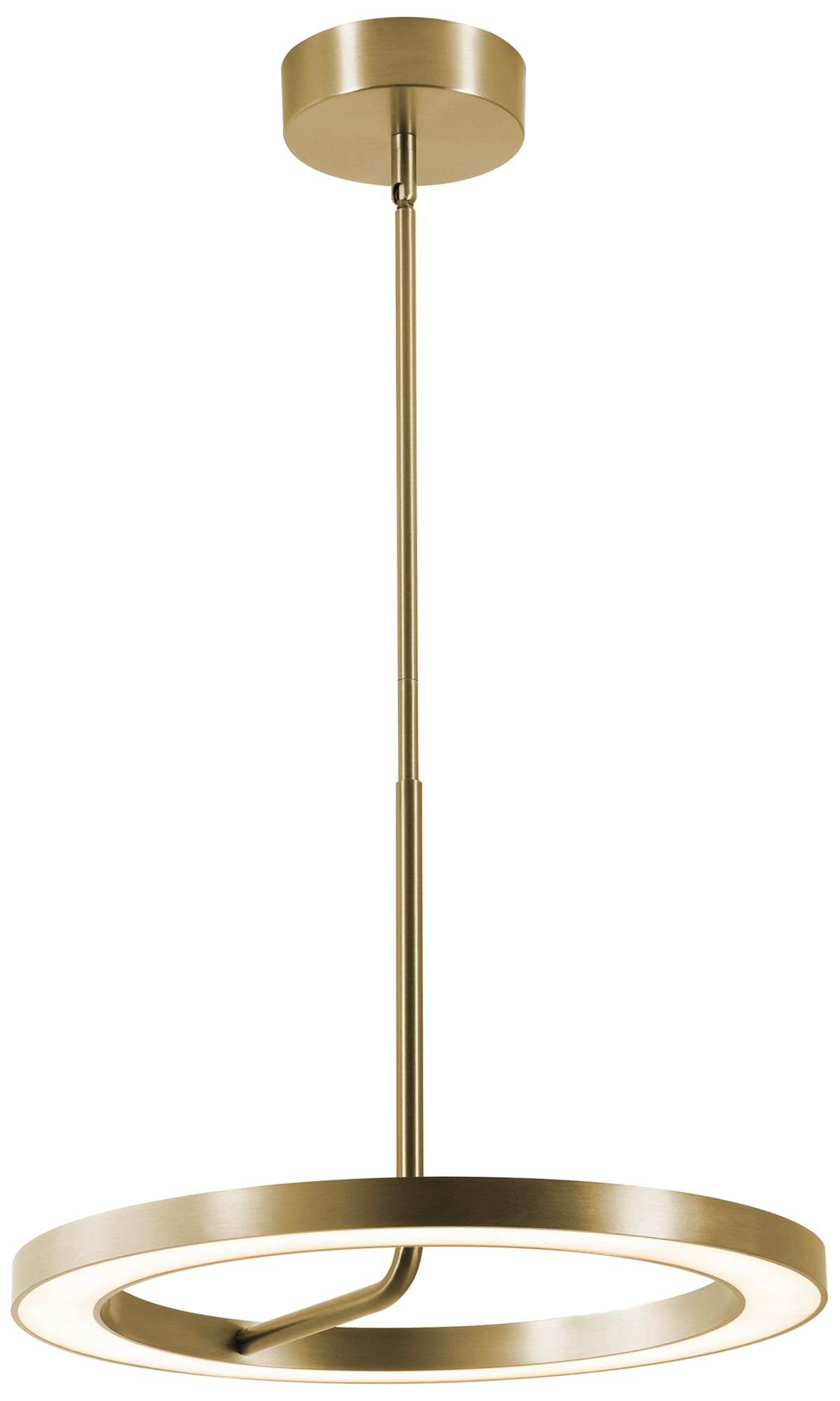 One 6" Wide Light Antique Brass LED Pendant