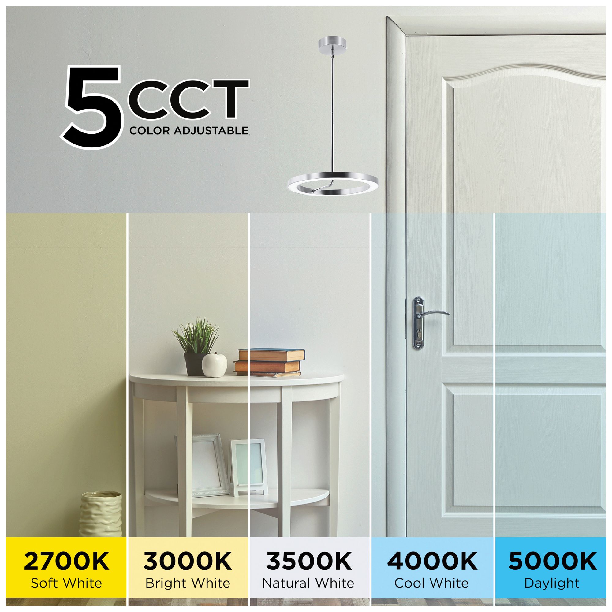 Image 6 One 6" Wide Polished Chrome LED Pendant more views