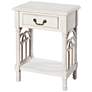 One Drawer Side Table - White with Distressing