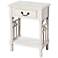 One Drawer Side Table - White with Distressing