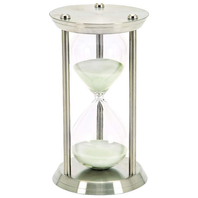 Image 1 One Hour Chrome and Glass Hourglass