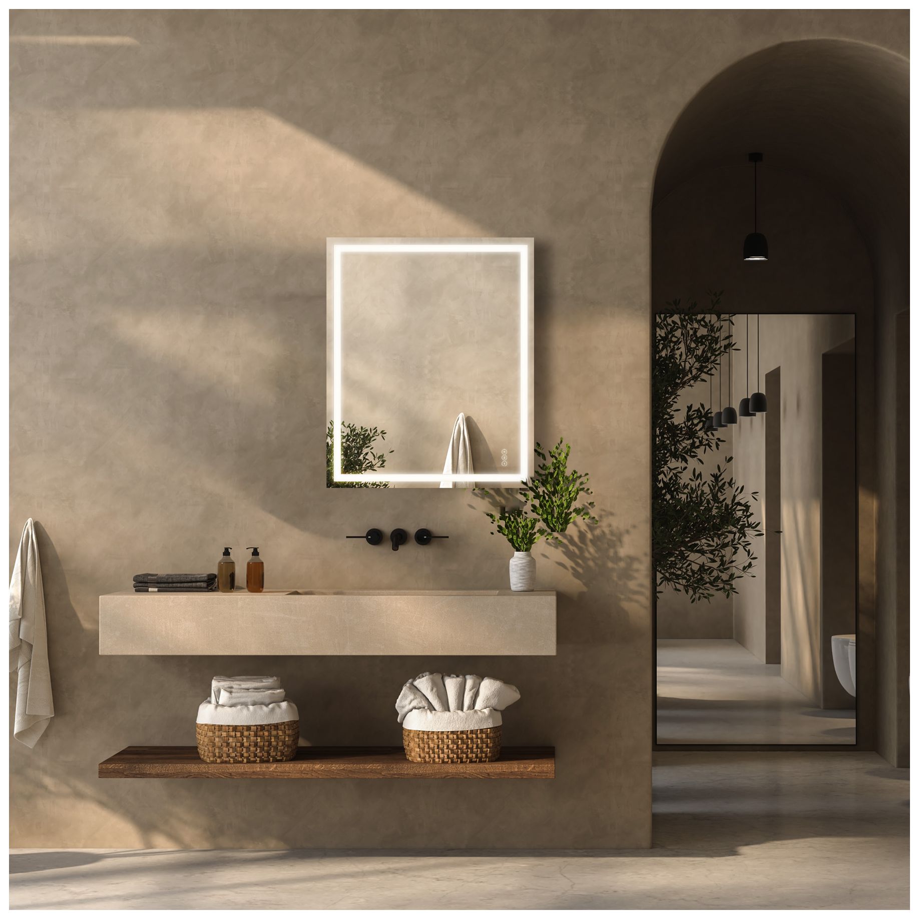 Image 4 Oneida LED Rectangle Frontlit Mirror more views