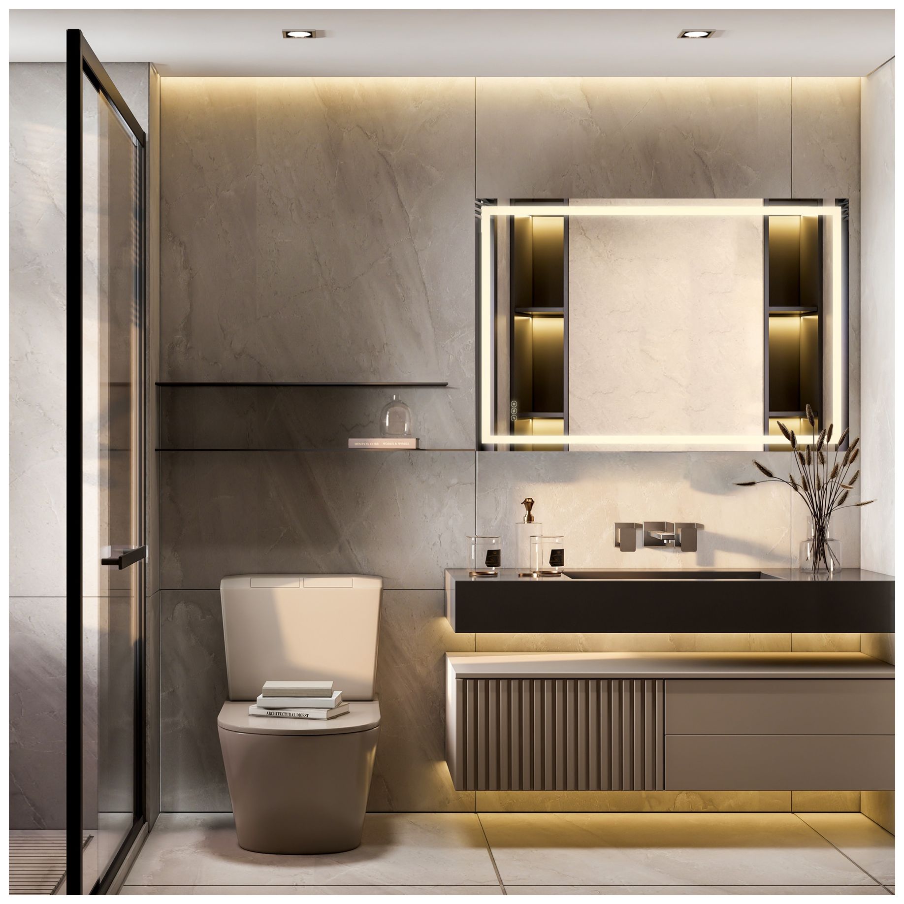 Image 4 Oneida LED Rectangle Frontlit Mirror more views