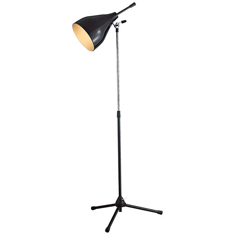 Image 1 Onscreen Black and Chrome Finish Floor Lamp