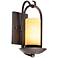 Onyx Stone Faux Candle 15" High Espresso Wall Light