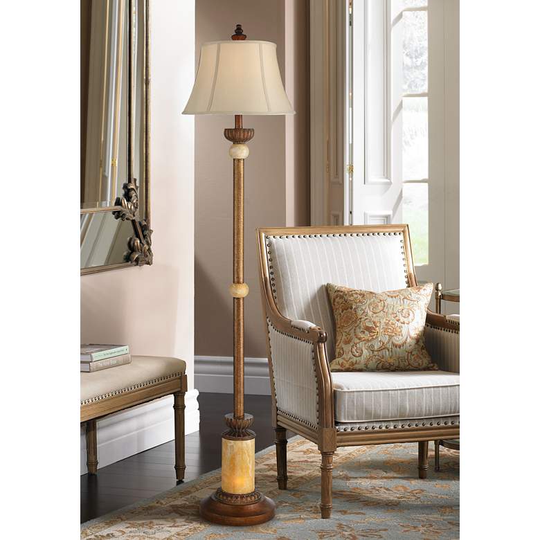 Image 1 Onyx Stone Night Light Floor Lamp