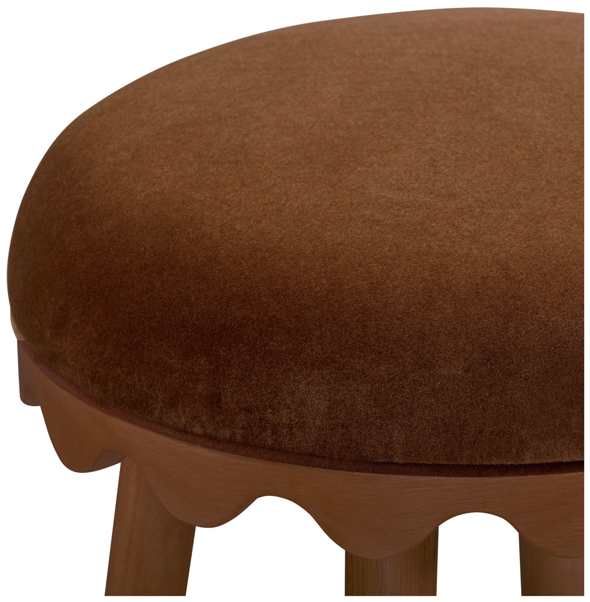 Image 4 Oodle Bronze Performance Vegan Mohair Light Walnut Bar Stool more views