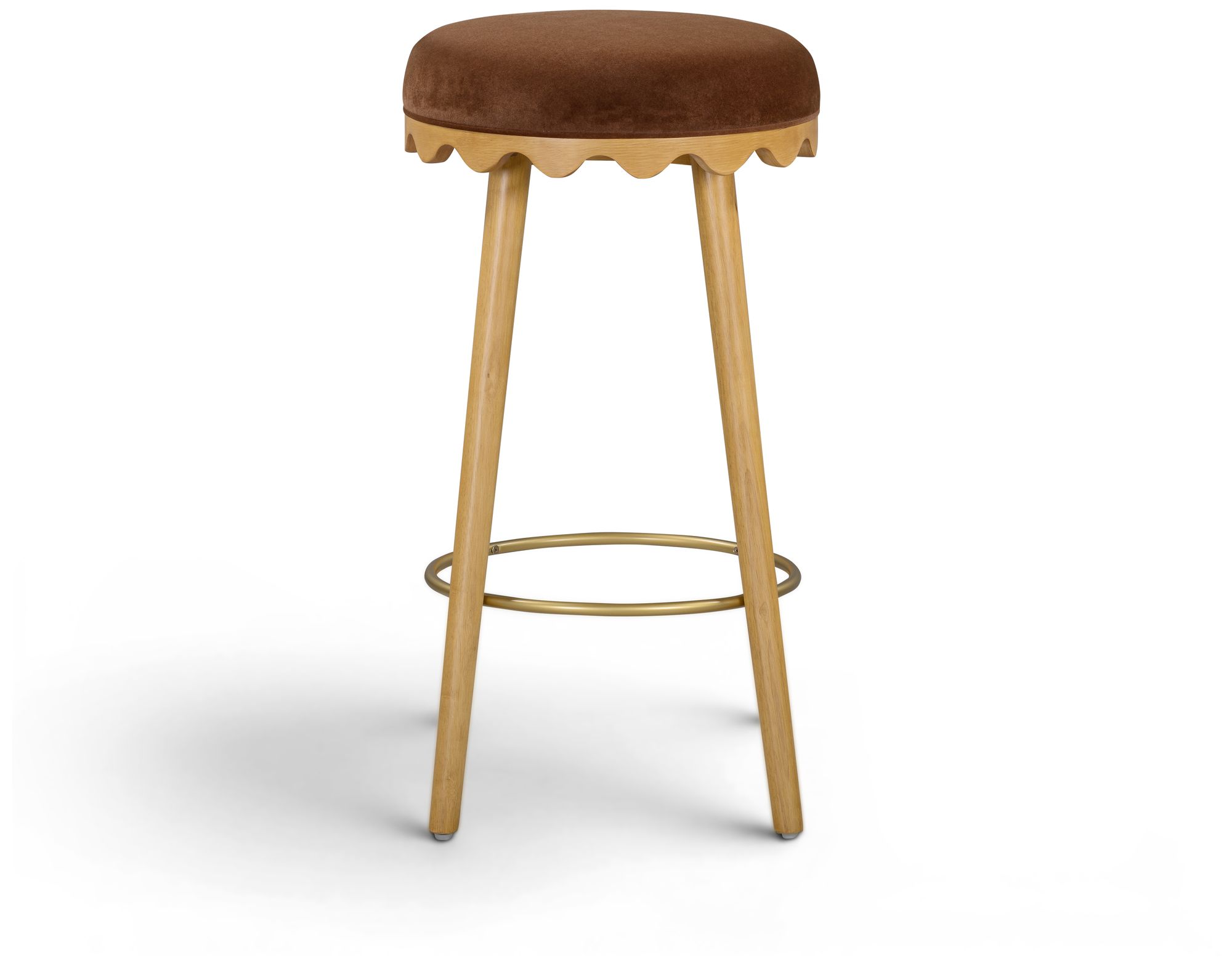 Image 3 Oodle Bronze Performance Vegan Mohair Natural Bar Stool more views