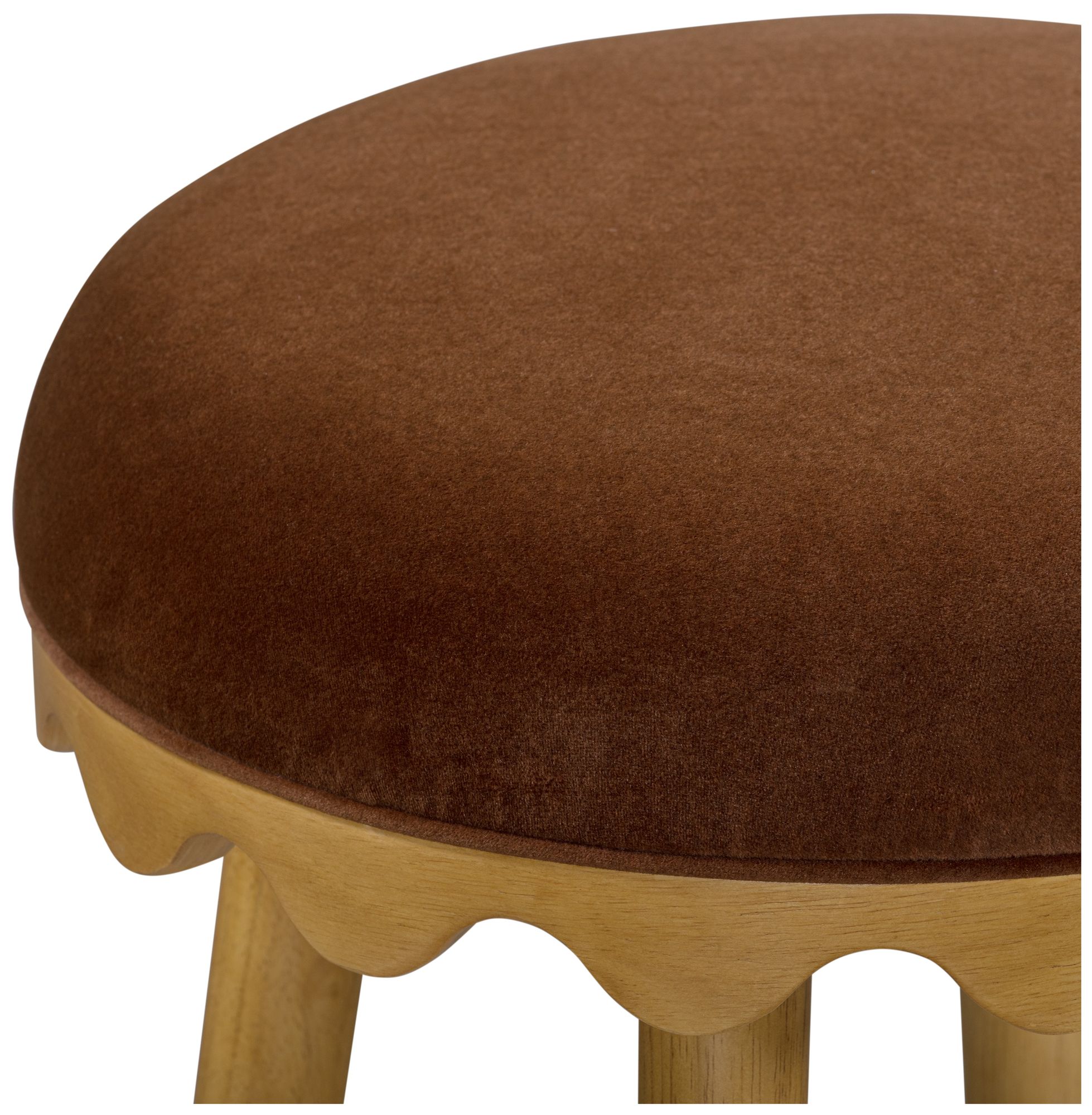 Image 4 Oodle Bronze Performance Vegan Mohair Natural Bar Stool more views