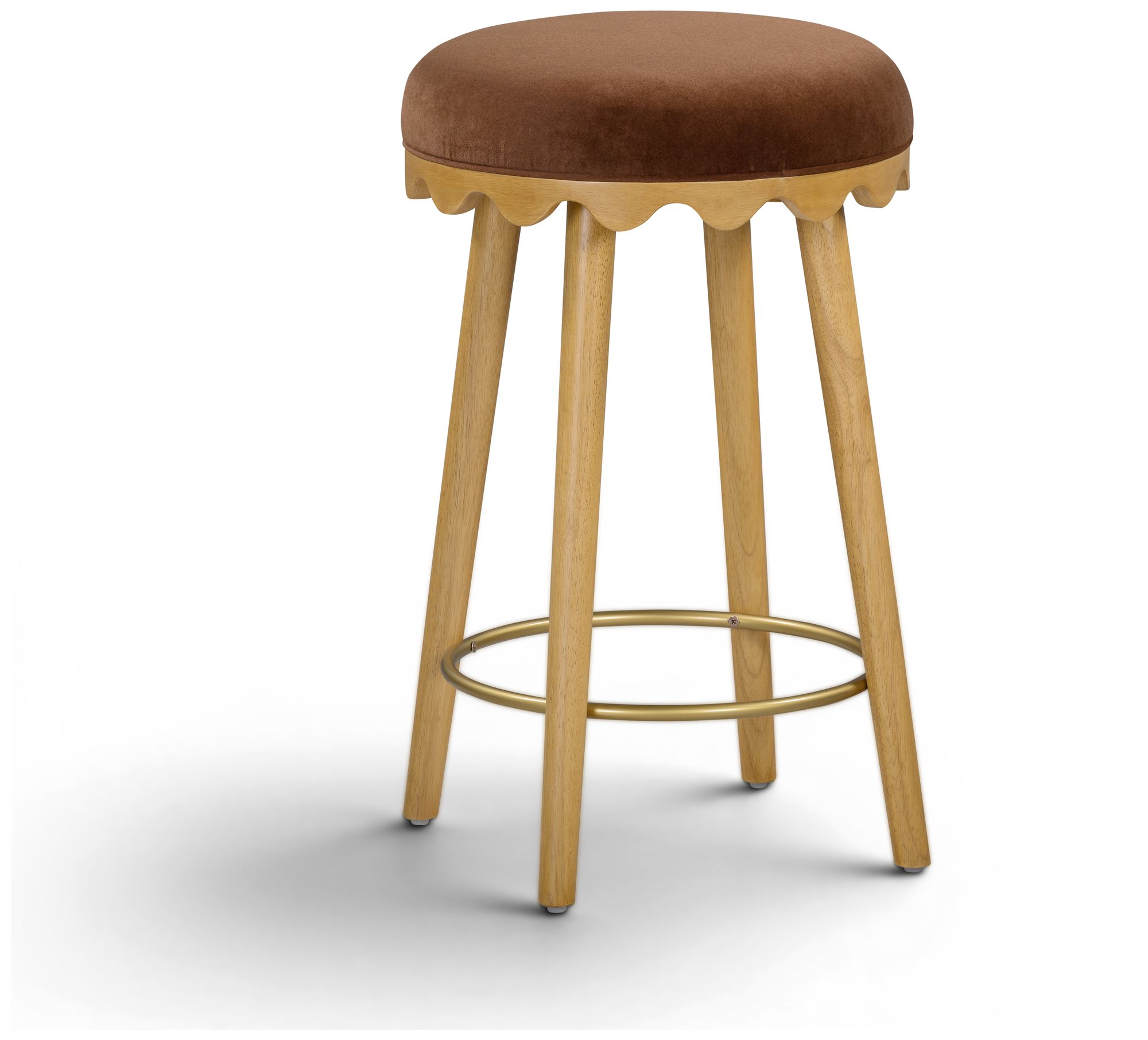 Image 2 Oodle Bronze Performance Vegan Mohair Natural Counter Stool more views