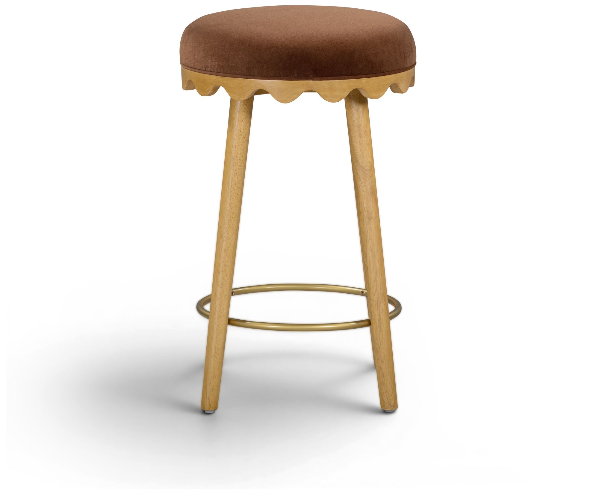 Image 3 Oodle Bronze Performance Vegan Mohair Natural Counter Stool more views