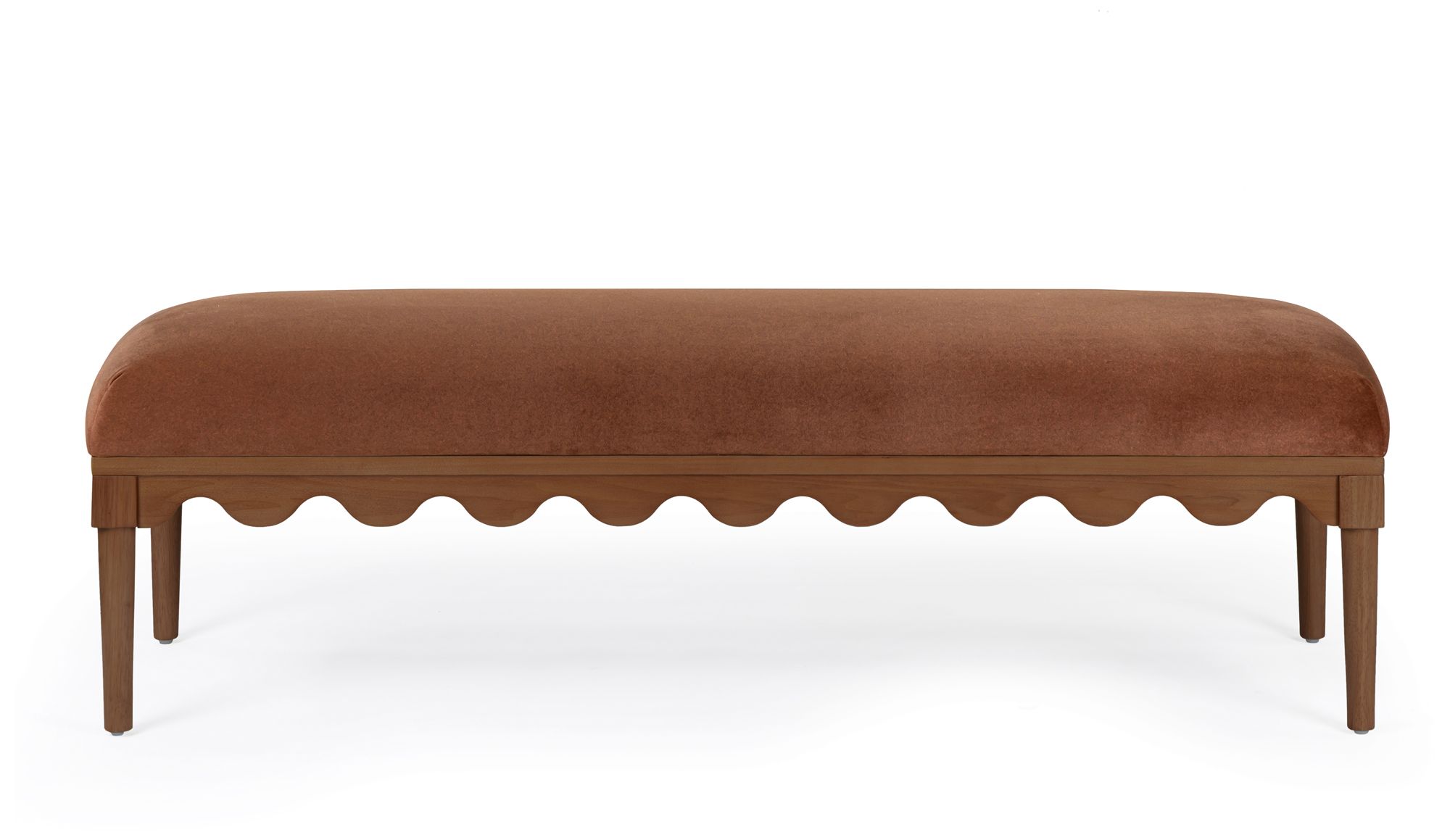 Thumbnail2 of Oodle Bronze Vegan Mohair Bench in Walnut more views