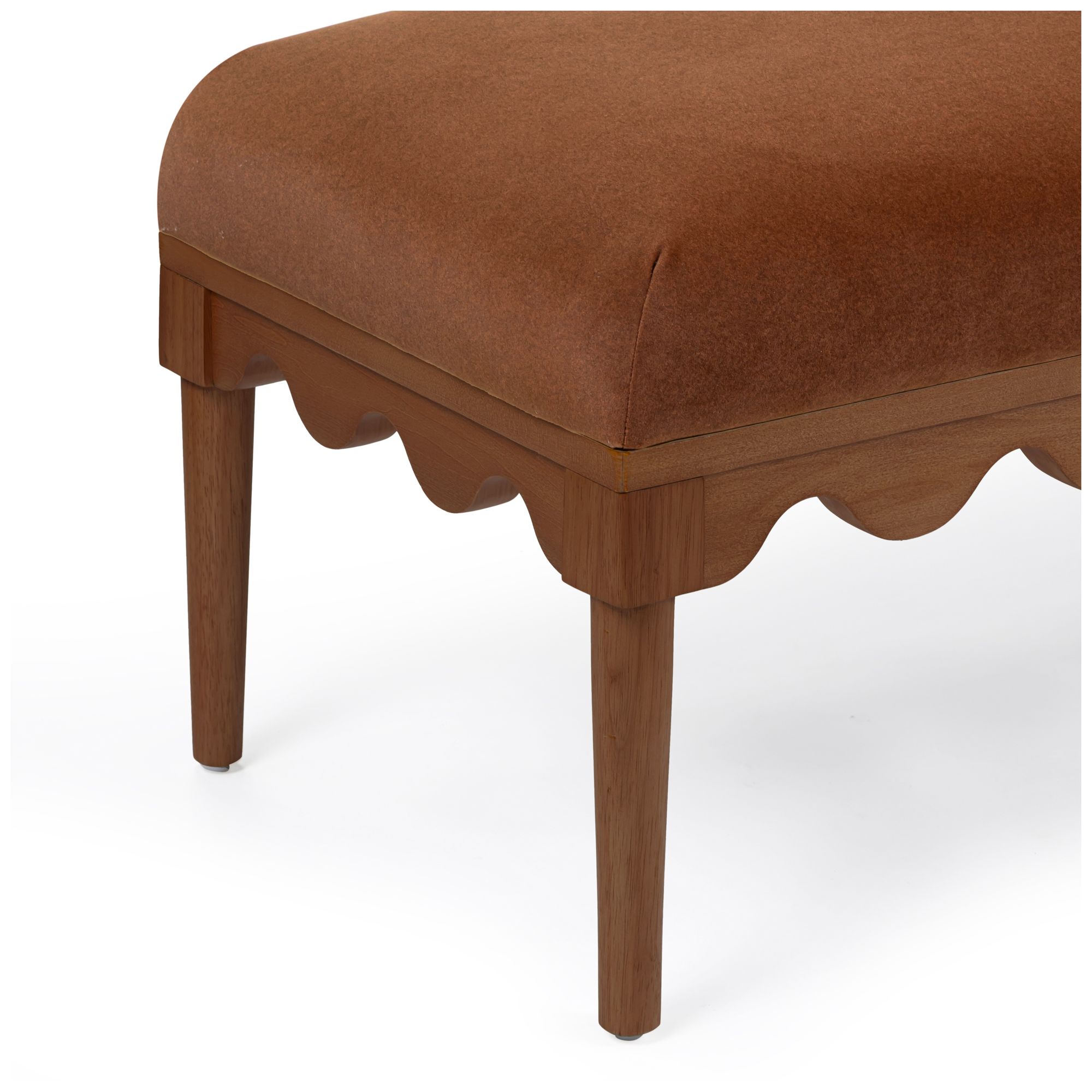 Thumbnail3 of Oodle Bronze Vegan Mohair Bench in Walnut more views