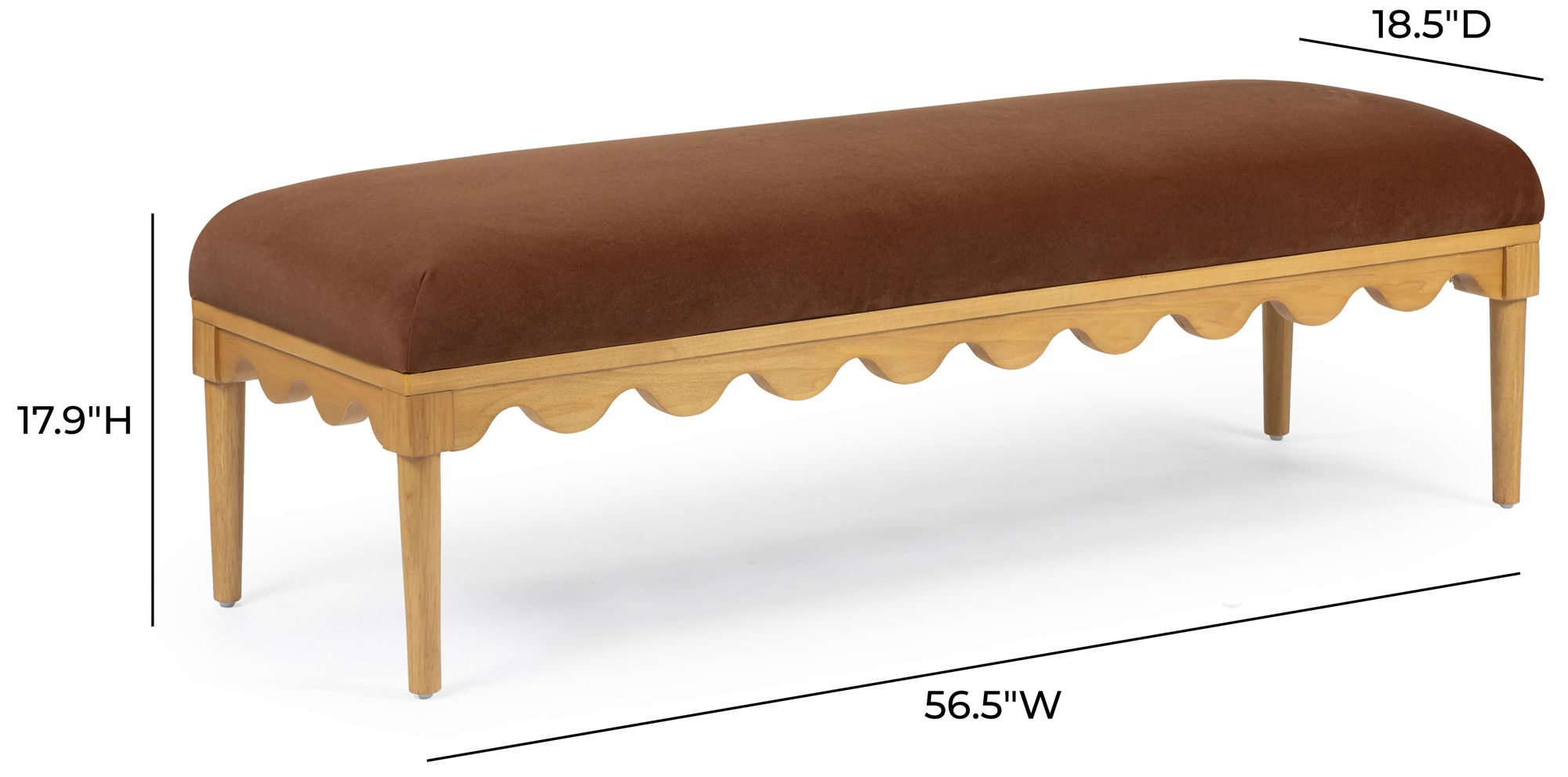Image 7 Oodle Bronze Vegan Mohair Bench more views