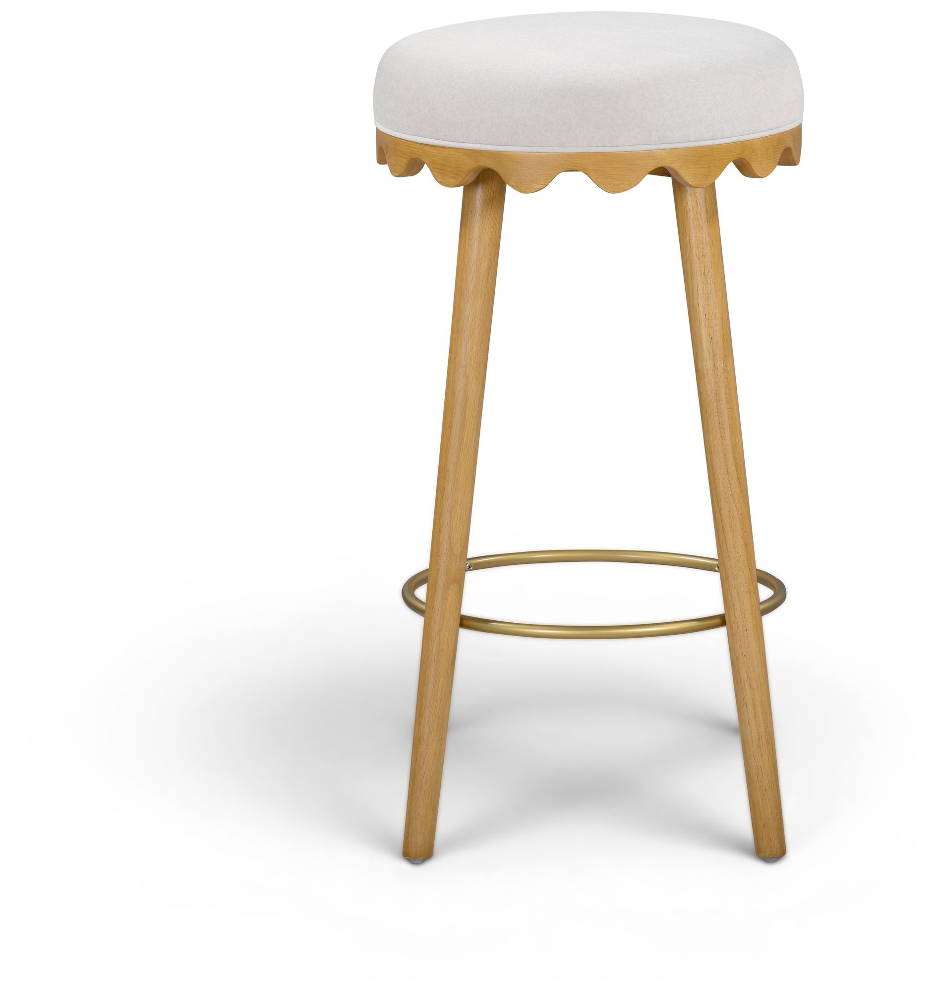 Image 3 Oodle Cream Performance Vegan Mohair Natural Bar Stool more views