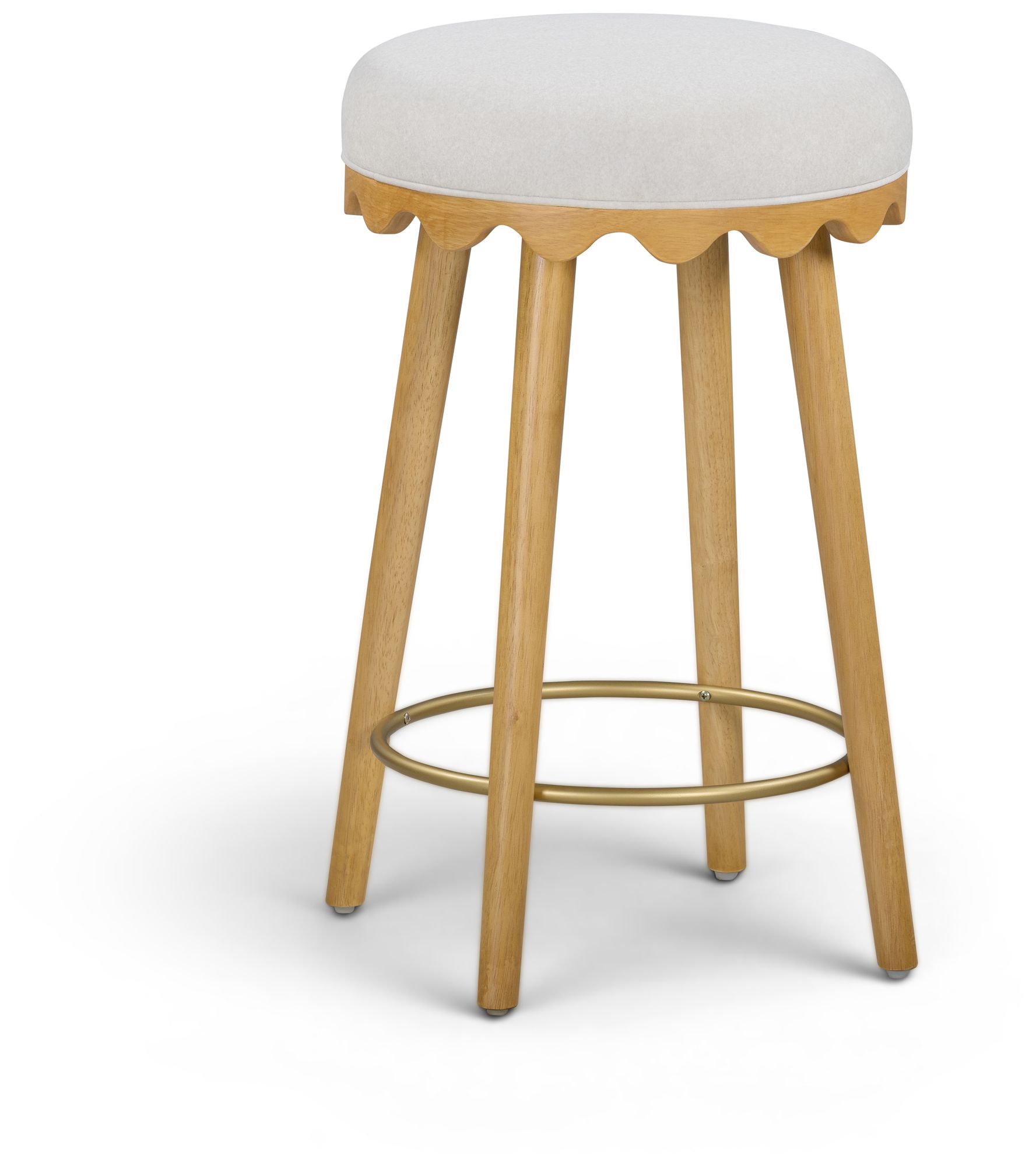 Image 2 Oodle Cream Performance Vegan Mohair Natural Counter Stool more views